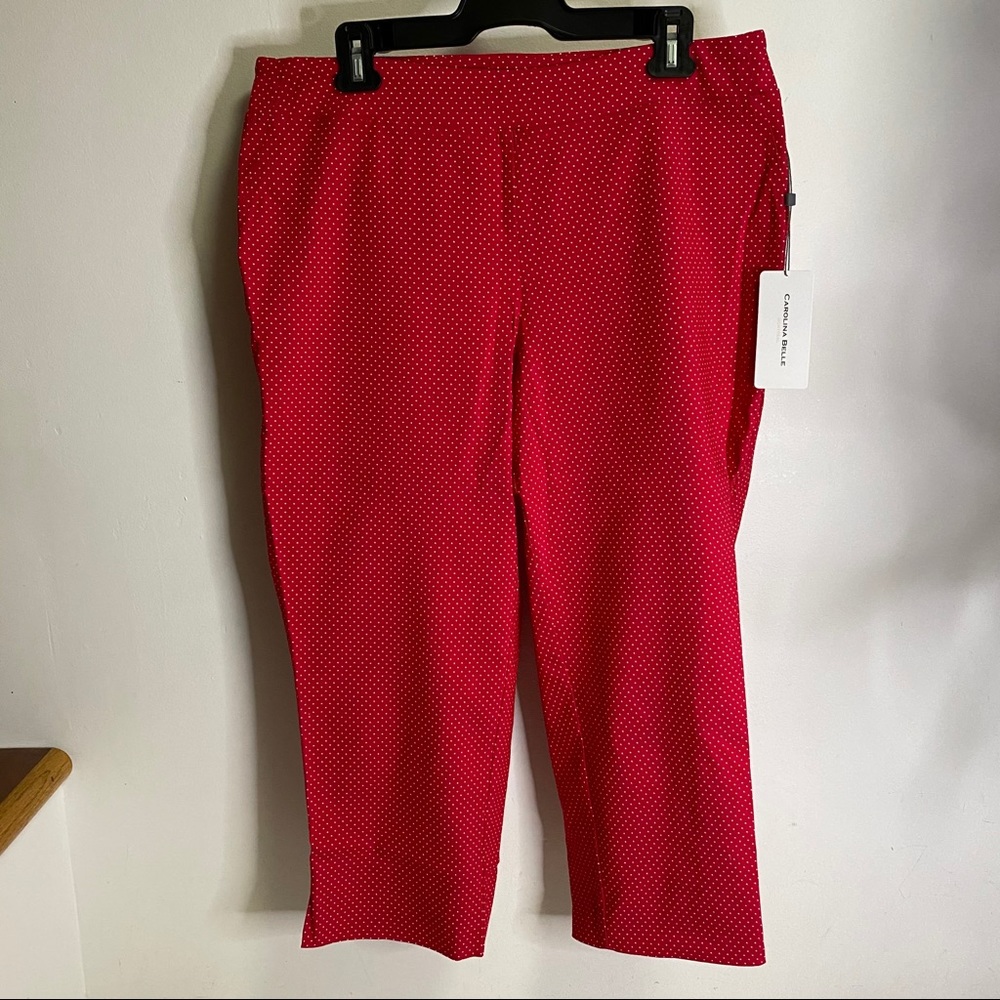 Carolina Belle Red Polka Dot Plus Size Capris